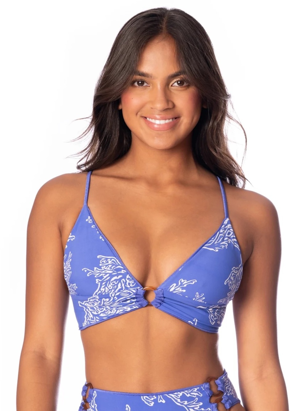 Maaji Perrywinkle Shine Long Line Triangle Bikini Top
